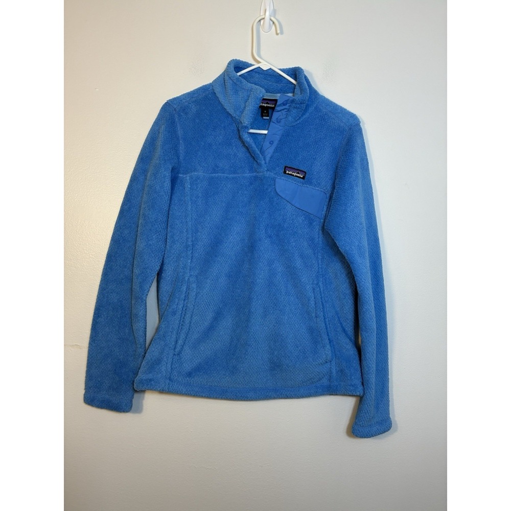 Patagonia Women's Re-Tool Snap T Fleece Polartec Pullover Jacket Sz M Light Blue